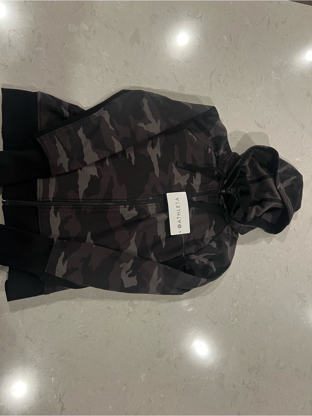 Athleta Triumph Printed Camo Full Zip Hoodie Size M NWT